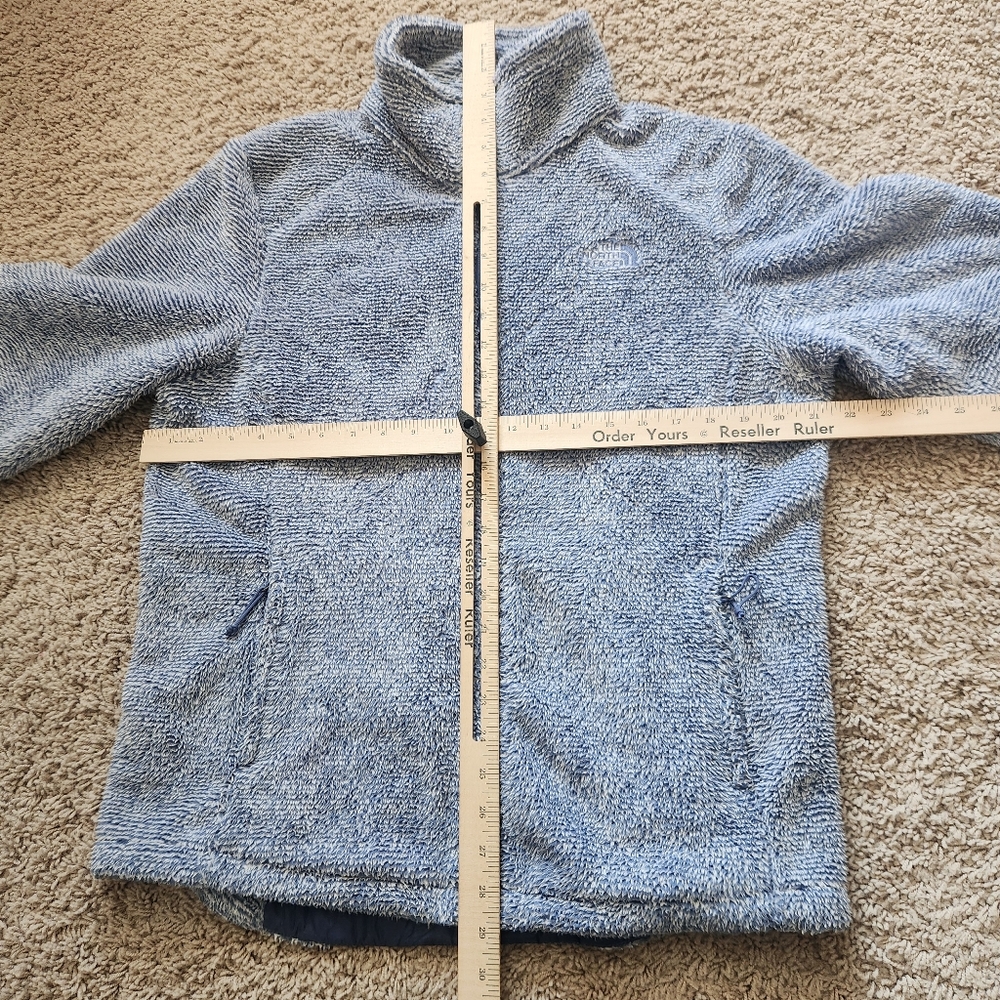 THE NORTH FACE Women’s Deep Pile Fleece Jacket Large Heather Blue Full Zip - Picture 12 of 14